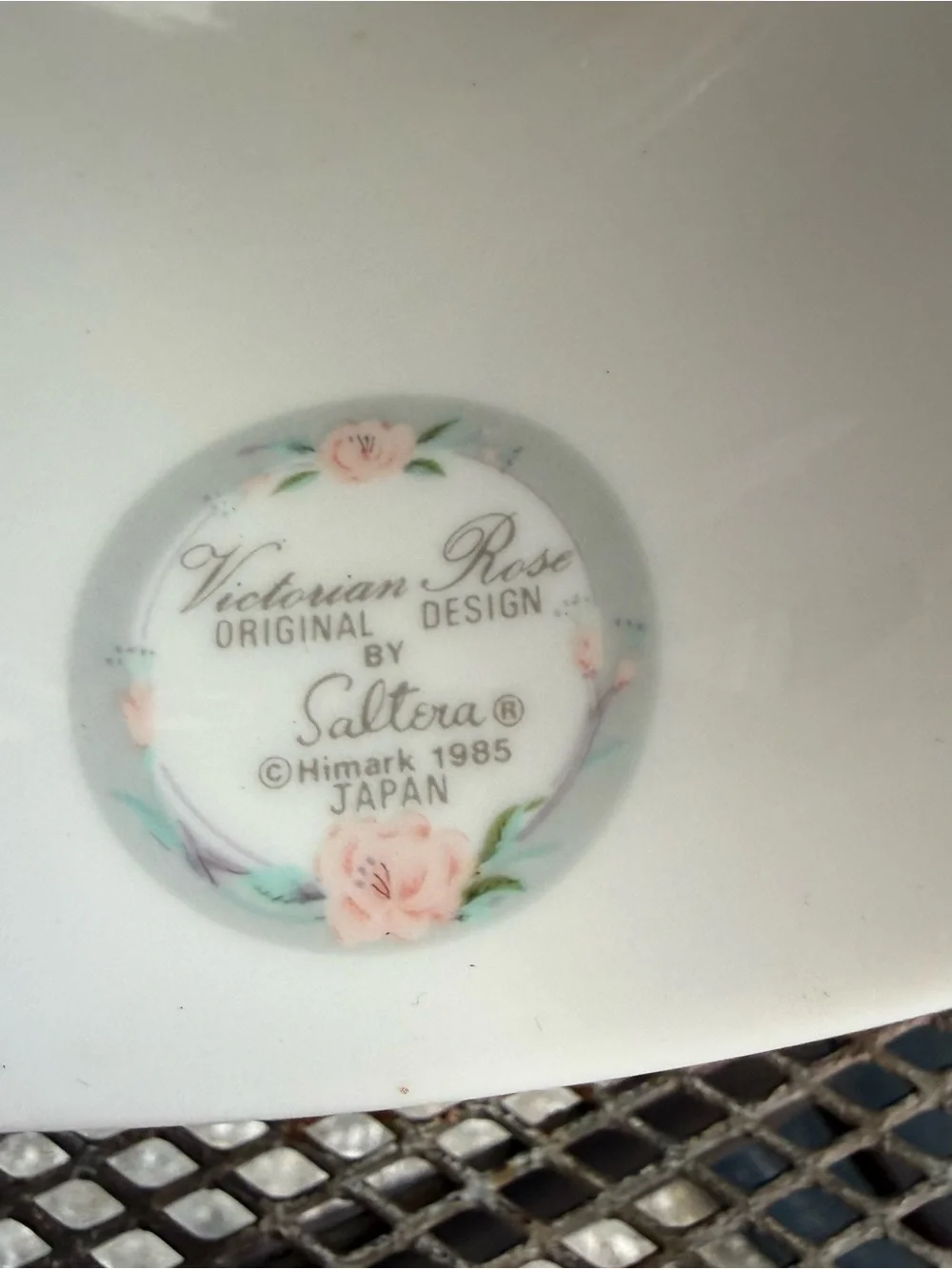SALTERA China Victorian Rose Cake Plate Stand Knife Original Design Japan 1985